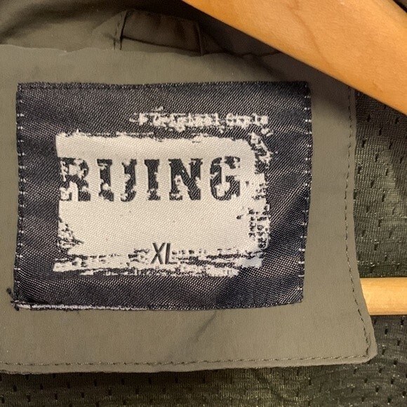 Ruing Olive Green Water and Wind Resistant Outdoor Hooded Jacket Size XL - Picture 6 of 13
